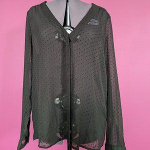 Vero Moda Sheer Polka Dot Blouse Large